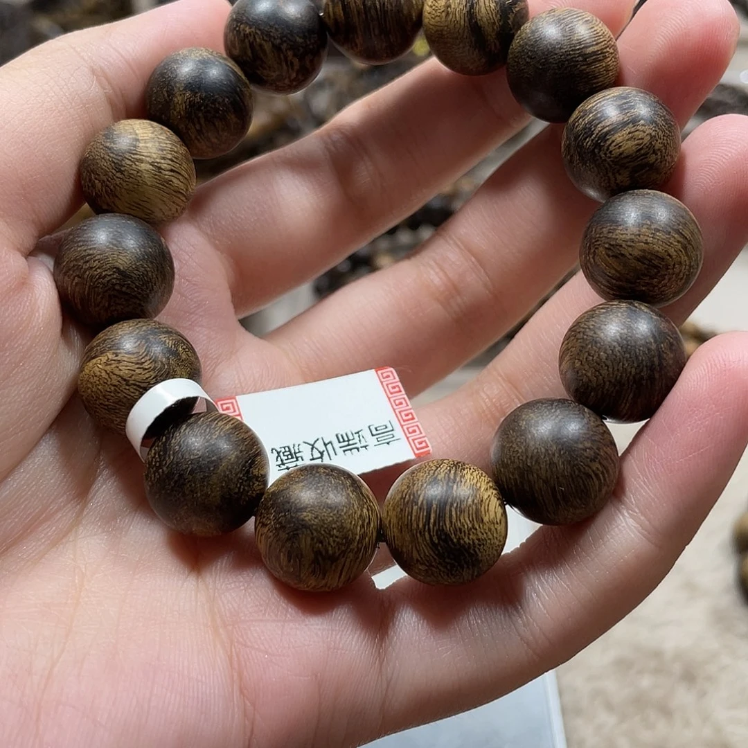 金***马沉香手串越南芽庄白棋楠虎斑瘤疤