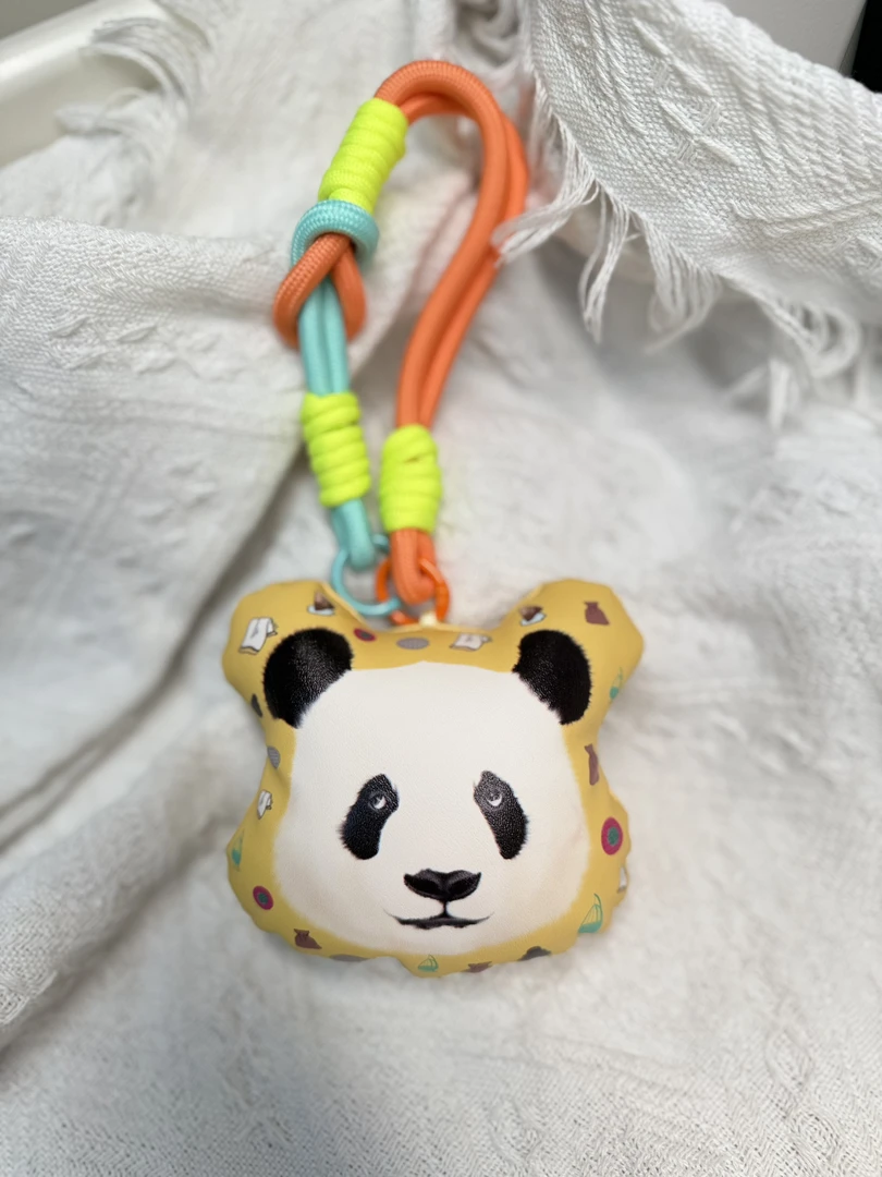 【遇见panda】大熊猫萌大咩咩叫发音挂件手工缝制皮革挂件