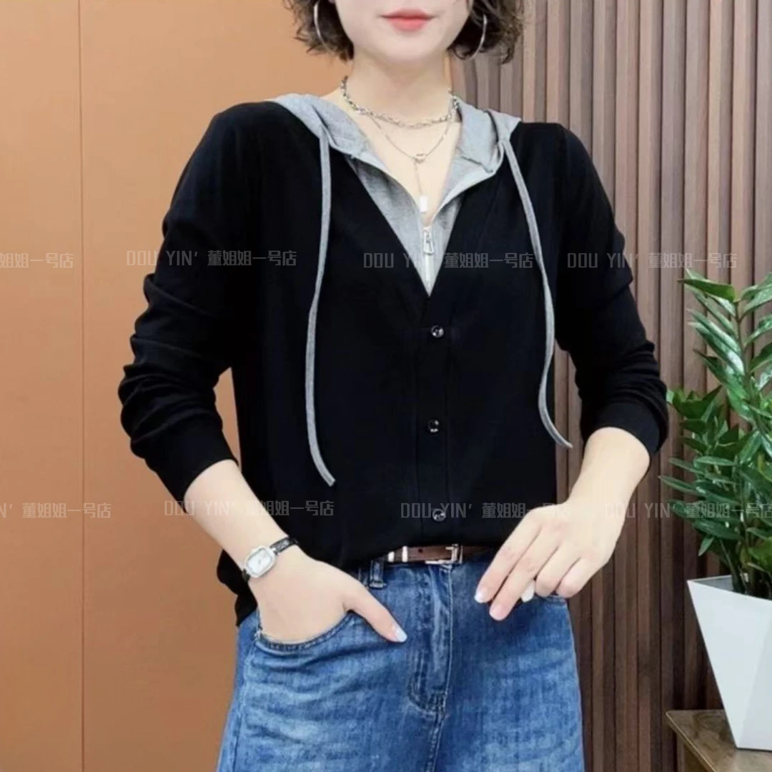 8865女士春季新款假两件上衣