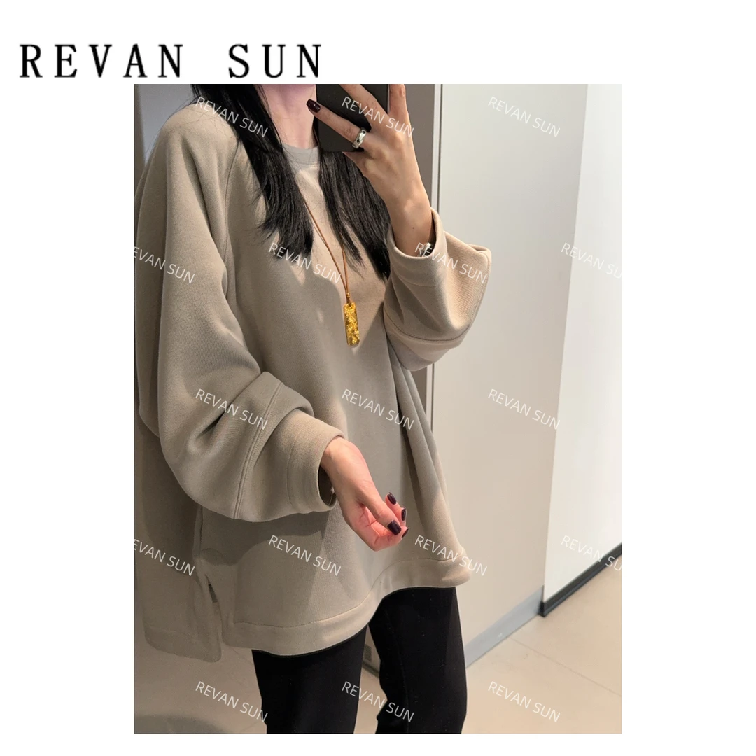 ［REVAN SUN］-大骨架穿搭 森岛 深圳货圆领卫衣Q88328