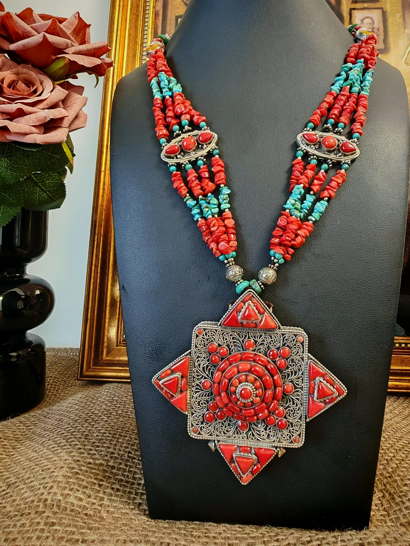 坠链均925银亚克力 尼泊尔进口女士项链