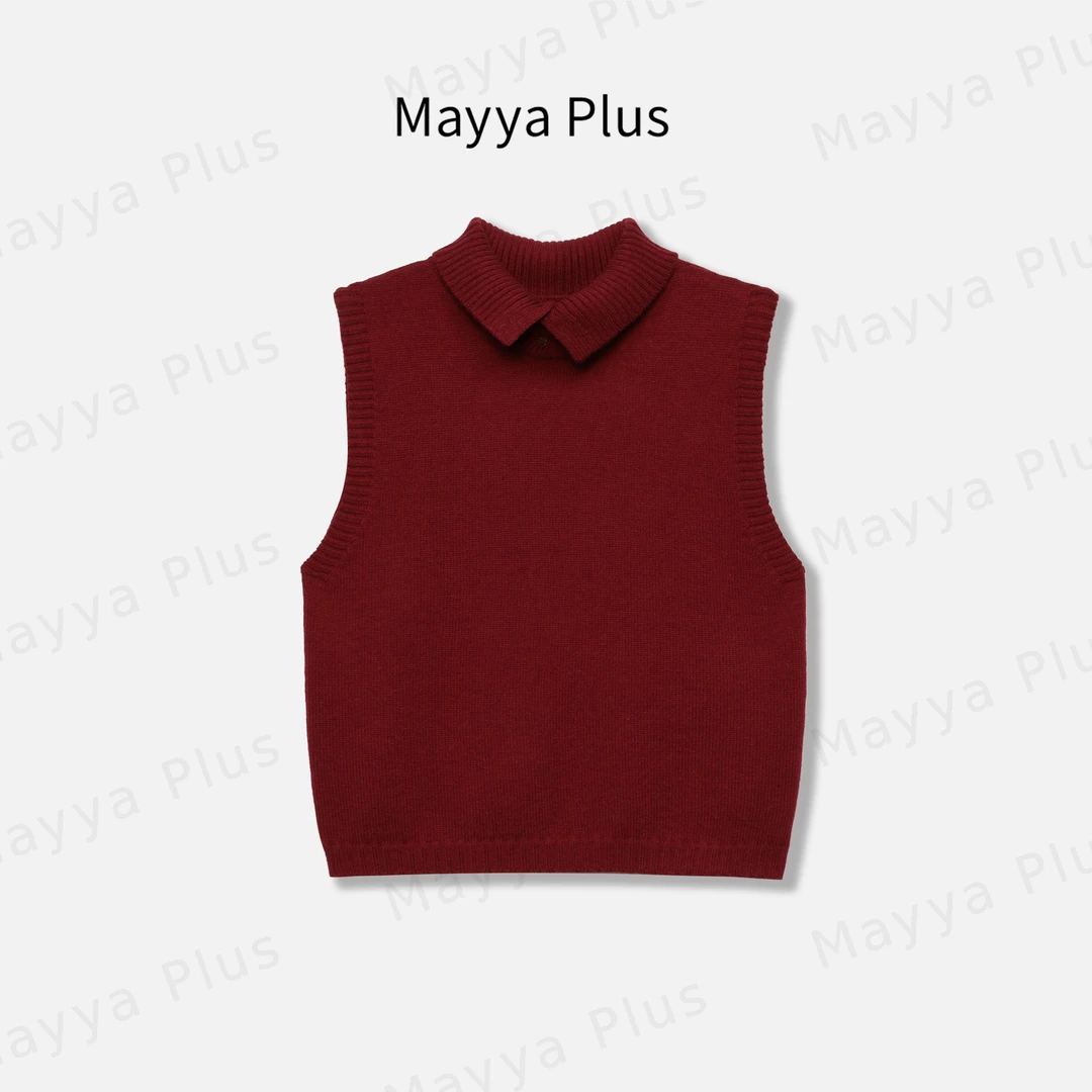 【唱片】Mayya Plus麦芽定制轻奢气质显瘦百搭款毛织马夹32448357
