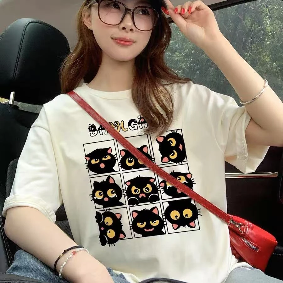 611/23092 韩系可爱卡通短袖t恤宽松慵懒风情侣上衣