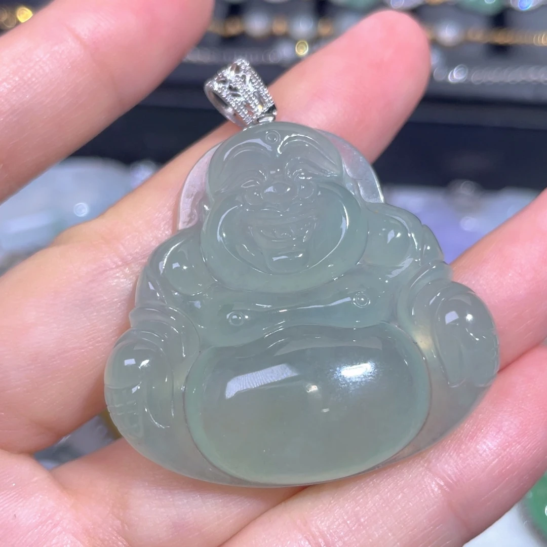 颈饰18K金镶嵌翡翠翡翠