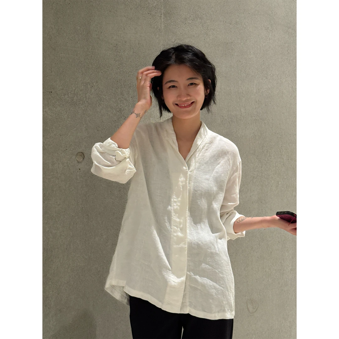 LANGQING 夏季新款素雅简约亚麻外套44226#