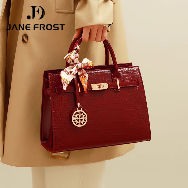 妈妈婆婆包包女2025新款鳄纹中年斜挎手提包高级感红色新娘结婚包