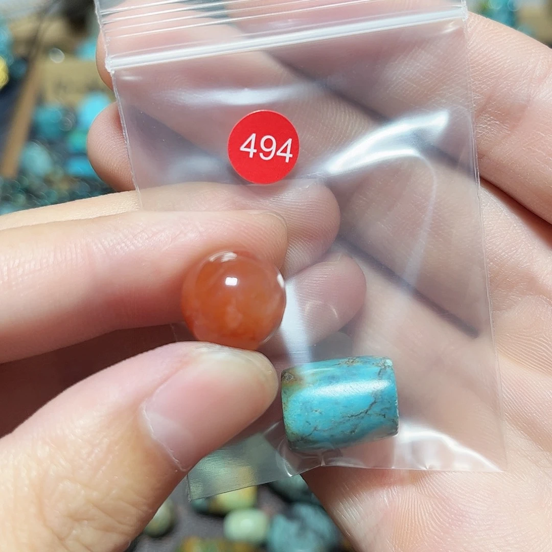 纵***舞玛瑙/玉髓未镶嵌圆珠桶珠老型手串!!
