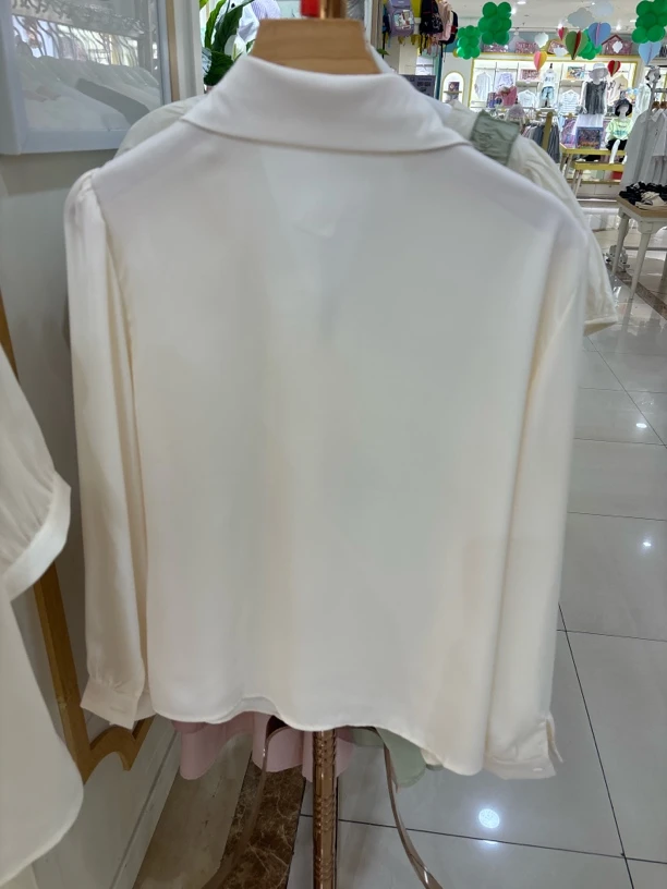 资阳恒宣C44261衬衫袖衬衫百搭常规款娃娃领小衫单