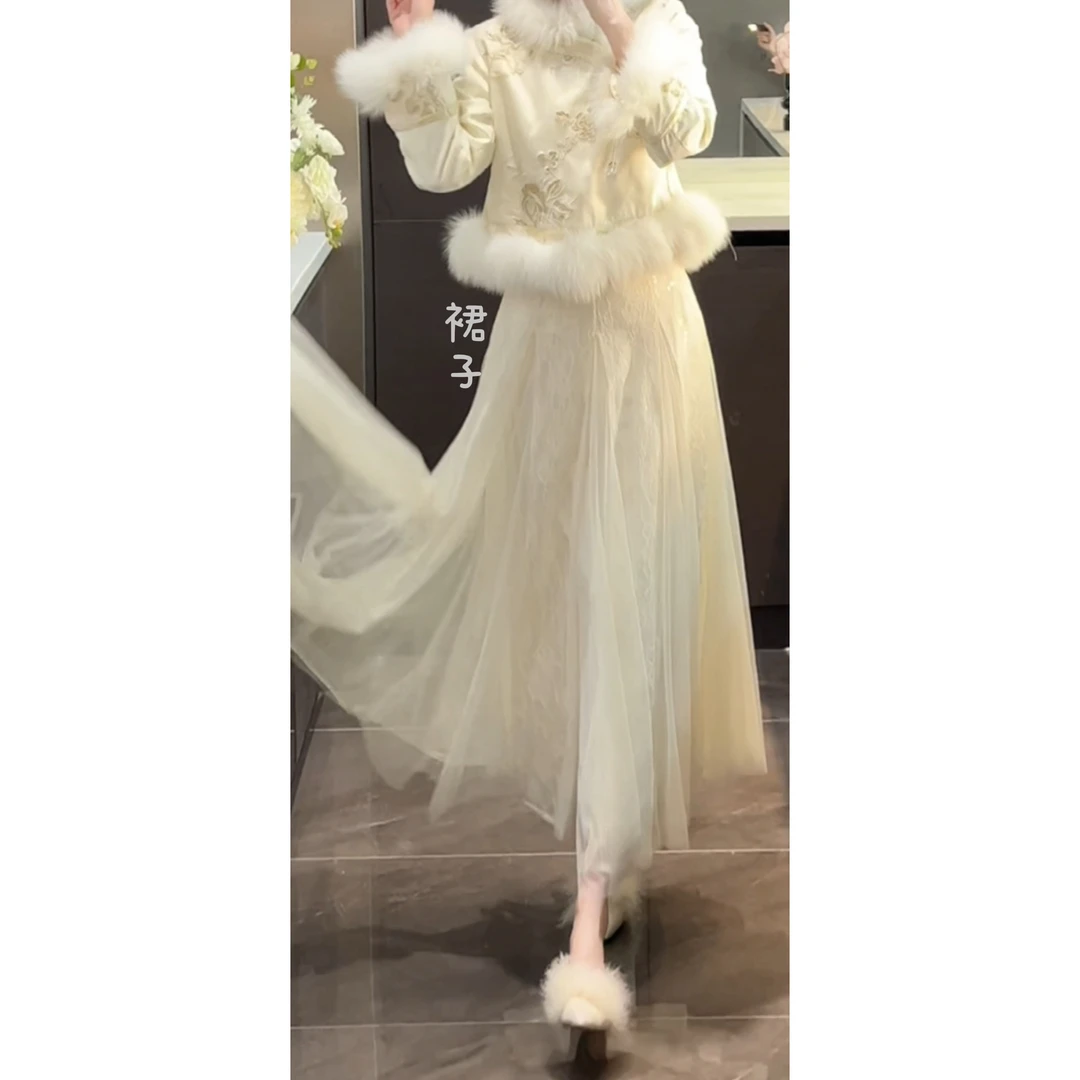 【婉婉定制】纱裙预CDW4QZ1469D蕾丝气质白色高腰时尚休闲百搭