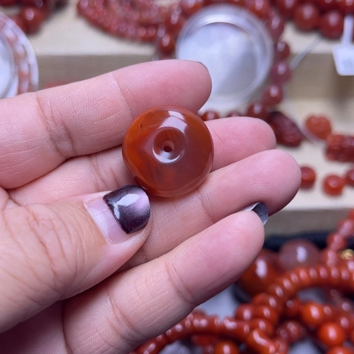南红玛瑙未镶嵌手链平安扣