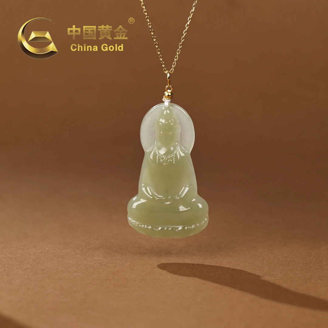 【中国黄金】柔济 | 和田玉*吊坠*S925银镶嵌-D6970-Y