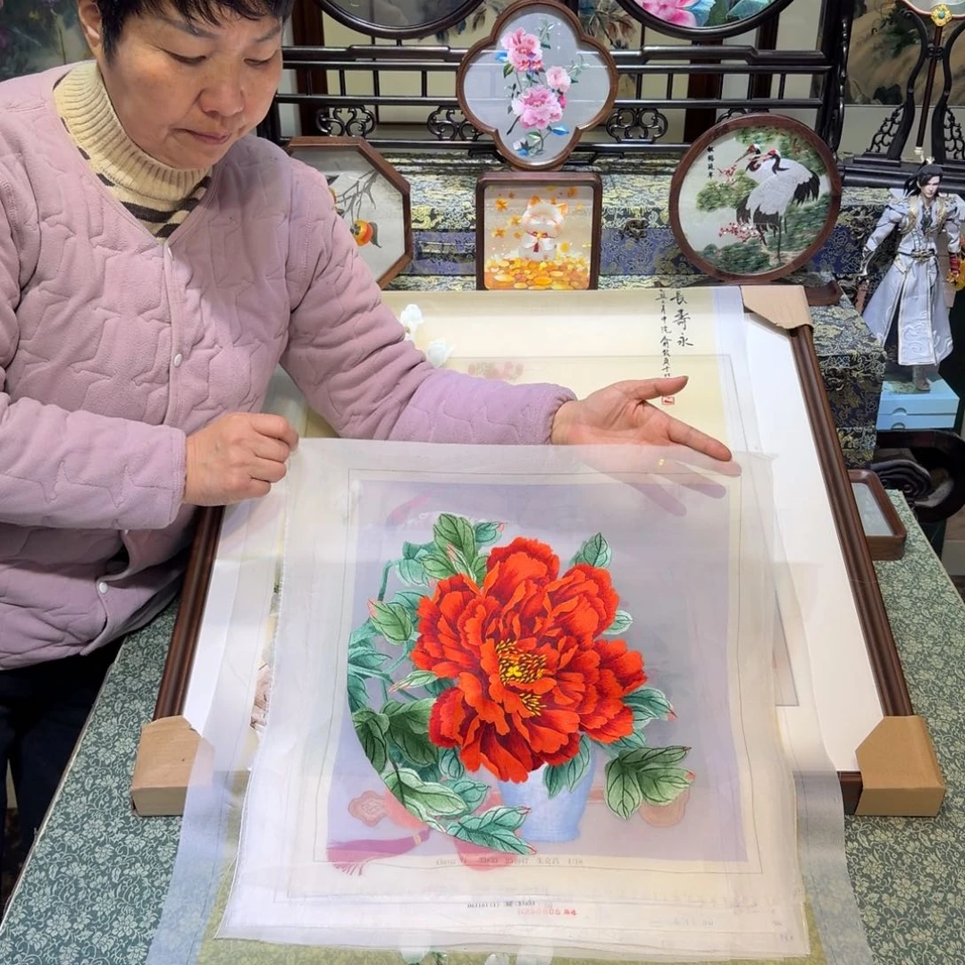 刺绣手工苏绣工艺单面绣片