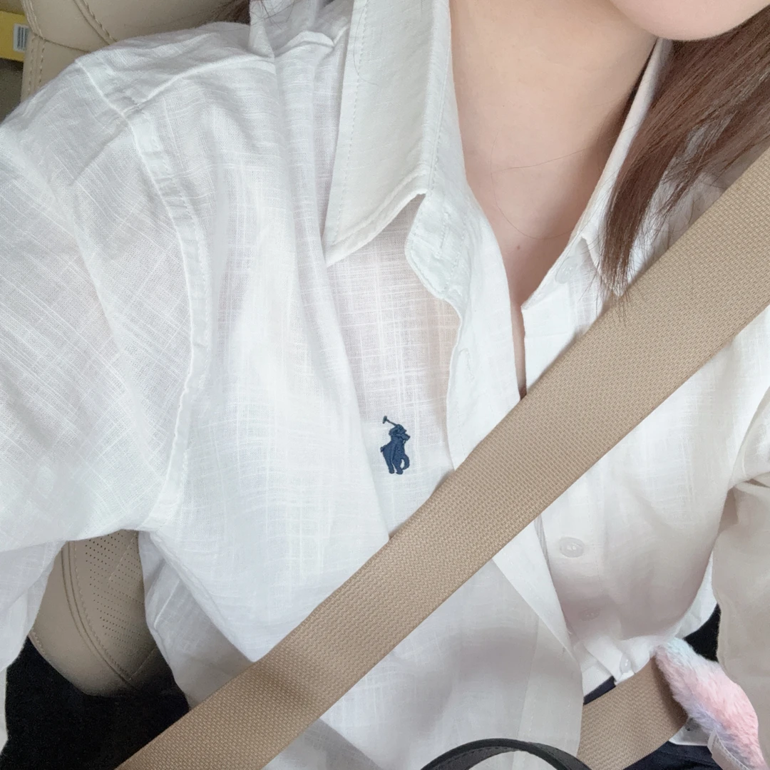 One Studio｜小马刺绣长袖亚麻秋季新款女士衬衣