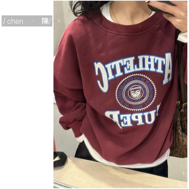 chen·陳【字母圆图案印花】加绒卫衣