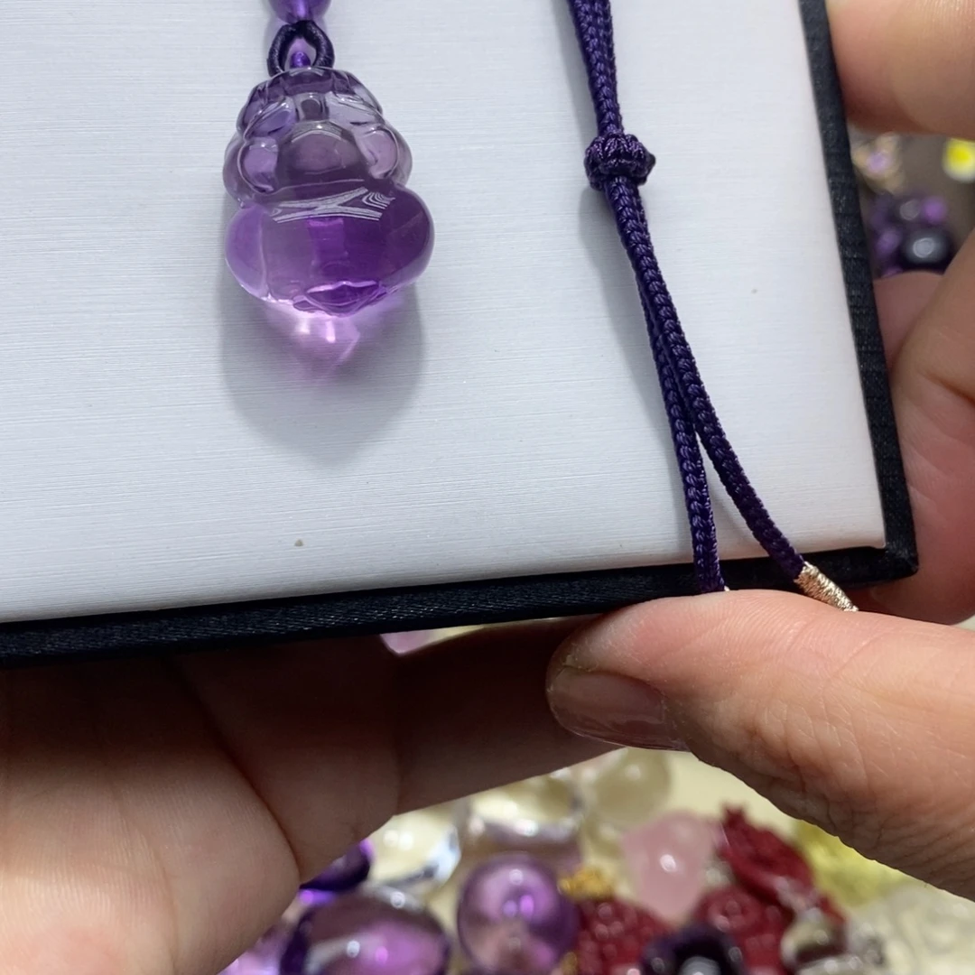 紫晶未镶嵌吊坠(赠链)紫水晶貔貅吊坠