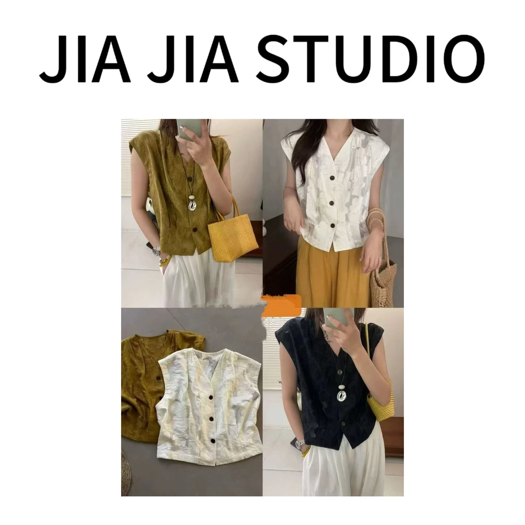 嘉嘉推荐#6109【夏款-薄款】百搭通勤提花马甲