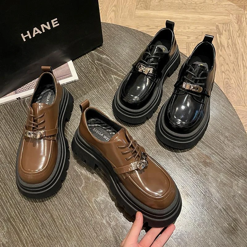 【维米克设计师版】明星同款传祺女鞋厚底乐福鞋2025年新款高级感