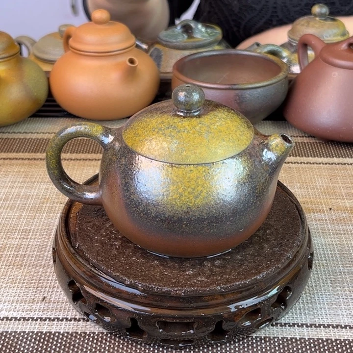 紫砂茶壶底槽清柴烧220cc