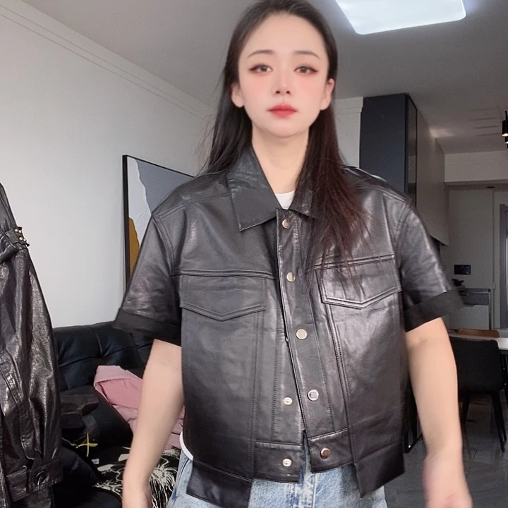 绵羊皮半袖上衣120斤左右