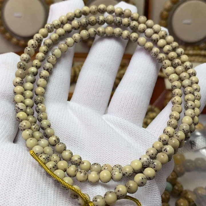 星月菩提吊坠石玉5糯冰正圆长串168棵