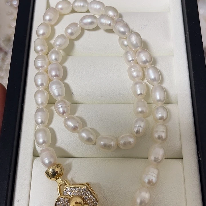 合金淡水珍珠吊坠