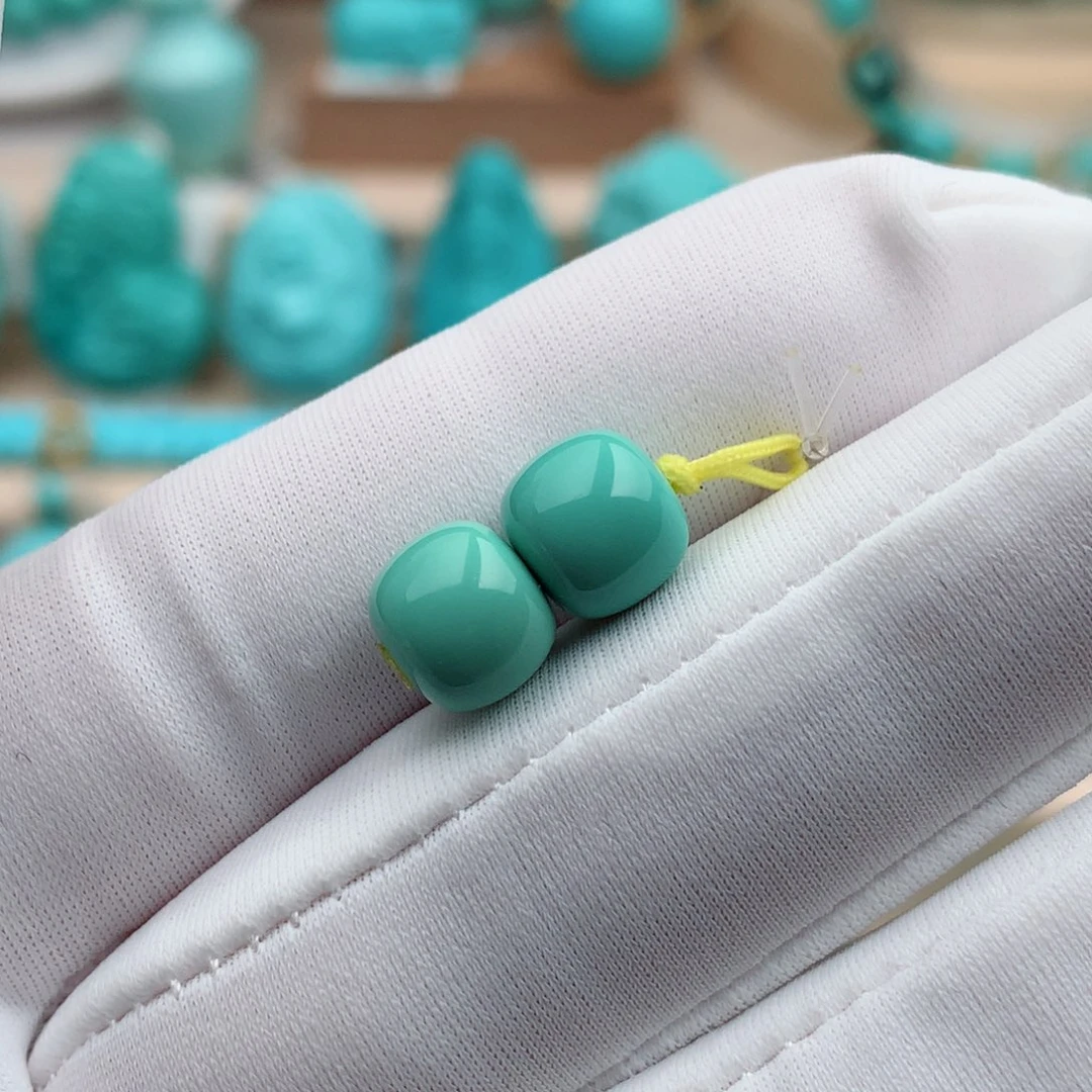 绿松石珠宝奇石未镶嵌真****说8mm