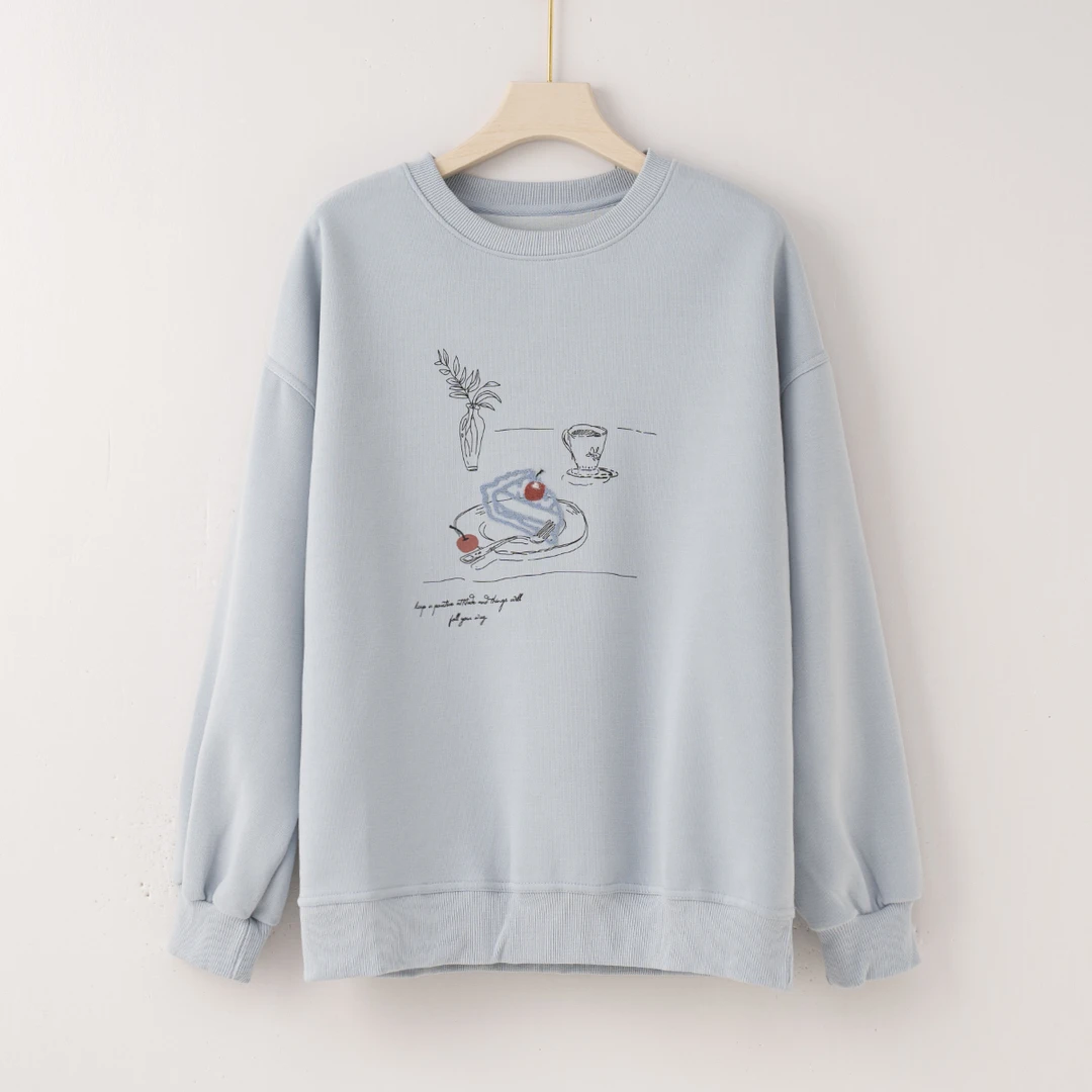 【特价-占单者限购】Q2714 拼色印花设计长袖时尚卫衣