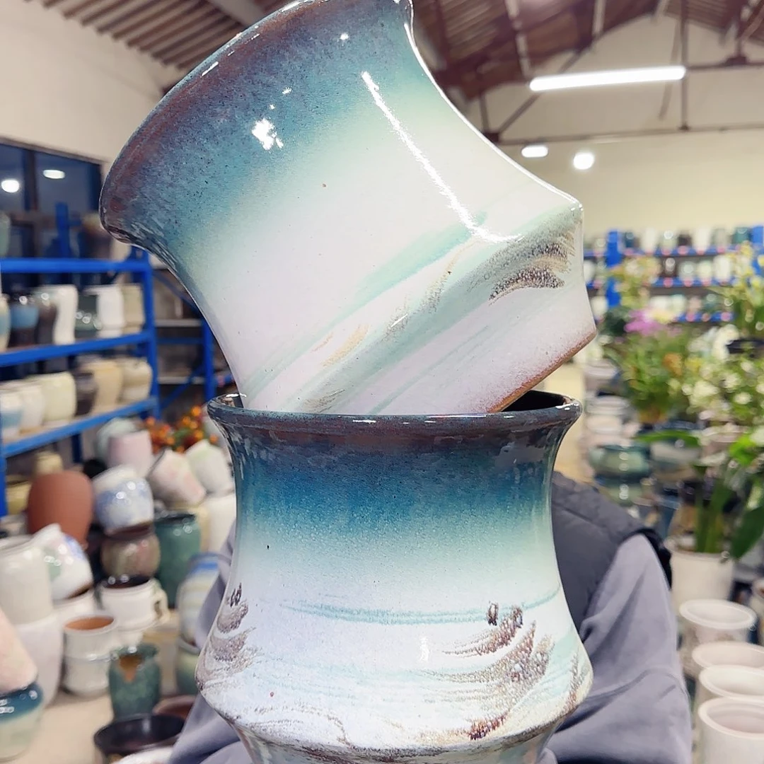 紫砂花盆高20口20