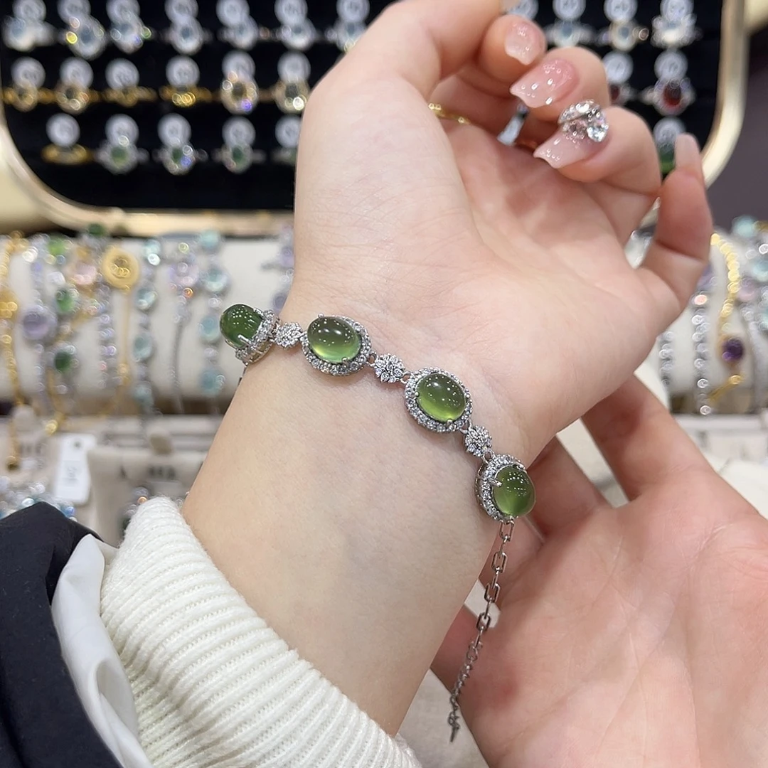 小***妖蛇纹石玉银S925镶嵌戒指