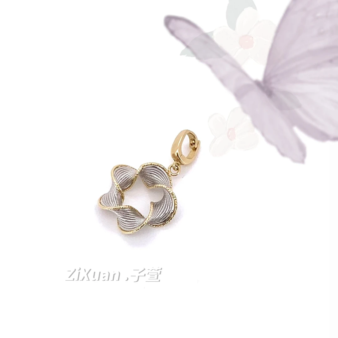 【子萱珠宝】18k金人间富贵花的吊坠-ZX2500189