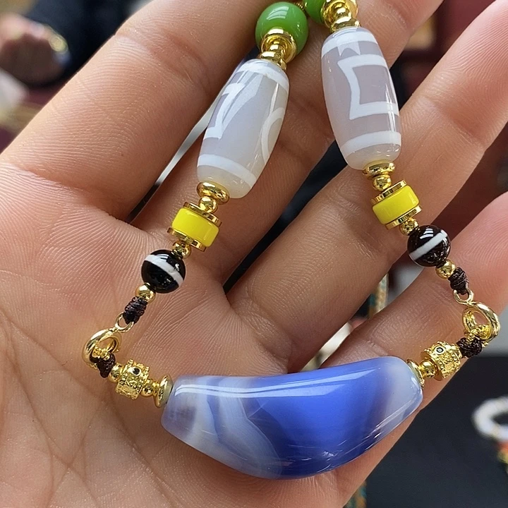 玛瑙/玉髓合金颈饰