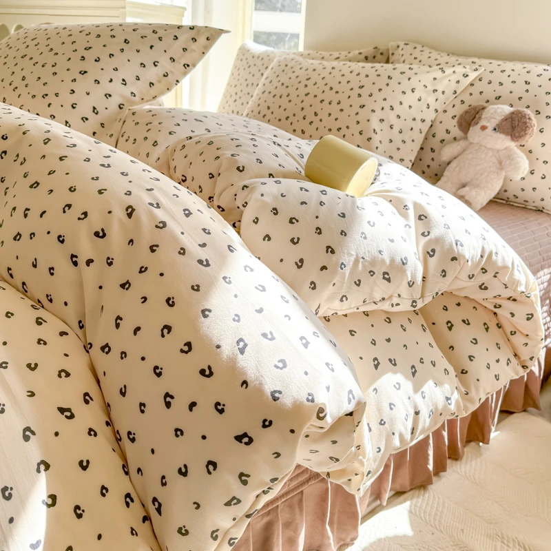 2025升级版.四季用床裙盖四件套.防滑不跑床公主风床褥亲肤棉炕盖