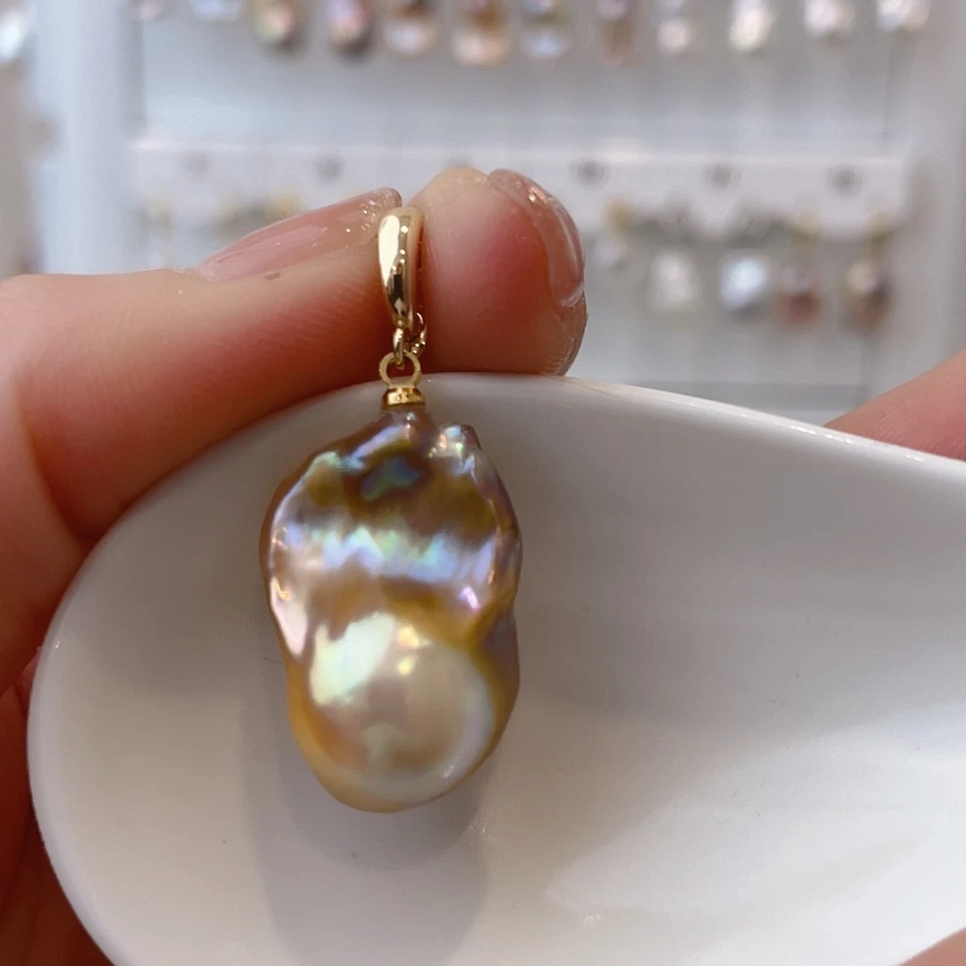 淡水珍珠天然珍珠巴洛克银S925镶嵌倩*