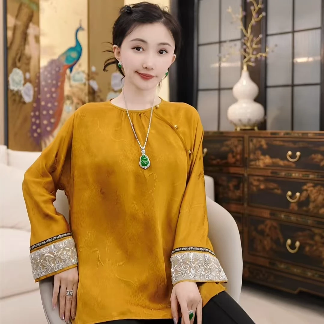Betty Bairn【南栀】高定系列花萝刺绣上衣25B-BW9180