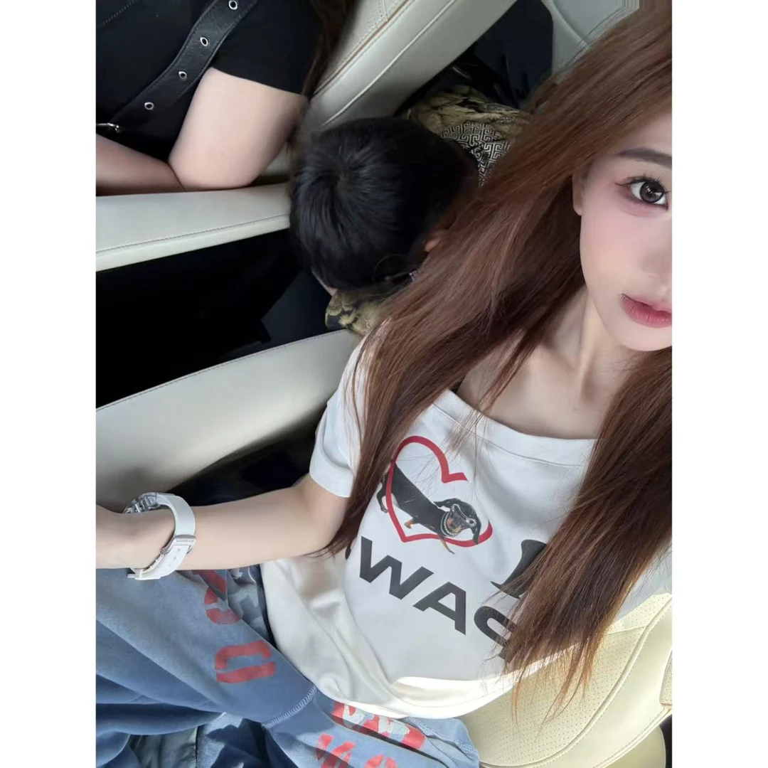 徐秋阳  我爱小狗（常规版型）春季新款百搭时尚休闲显瘦短袖12789