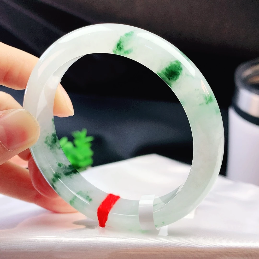 未镶嵌手镯翡翠57冰绿花