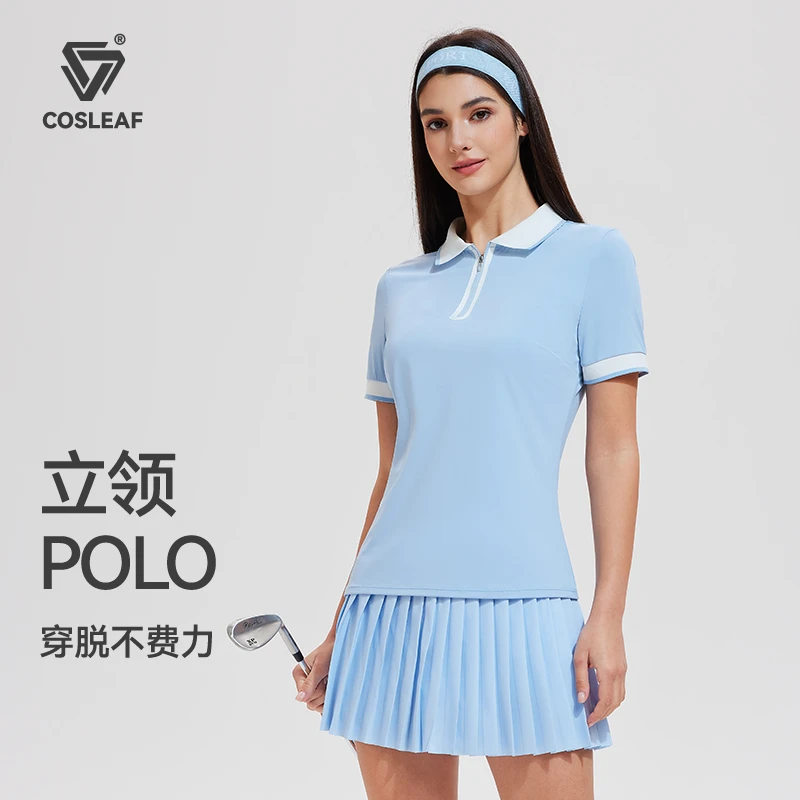 科里芙【POLO短袖】夏季女款户外网球羽毛球运动速干弹力翻领修身