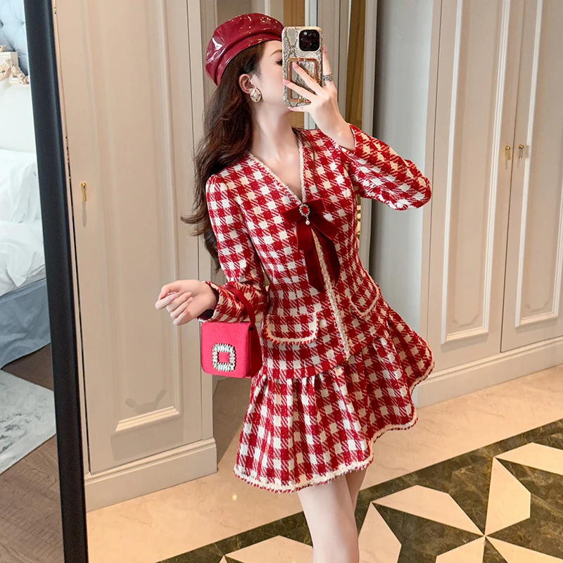 21509 打底衫女款爆款2024新款连衣裙小香风套装流行时尚潮牌女装