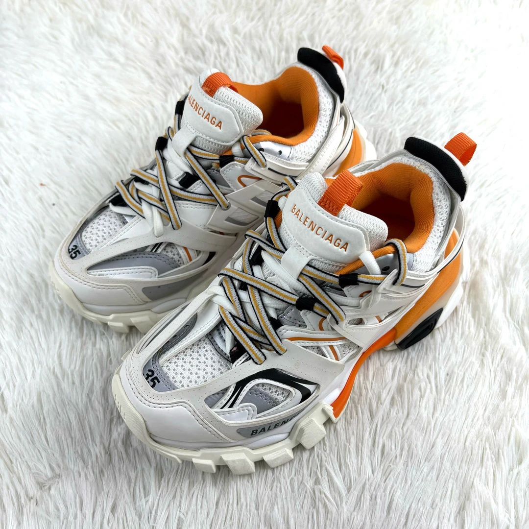 99新 Balenciaga/巴黎世家 Track白橙老爹鞋35码 咩