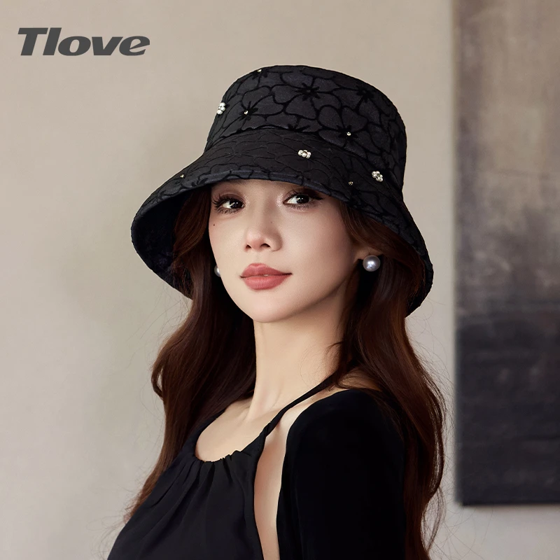4709蕾丝太阳帽女渔夫帽国潮遮阳帽帽子防晒帽女士