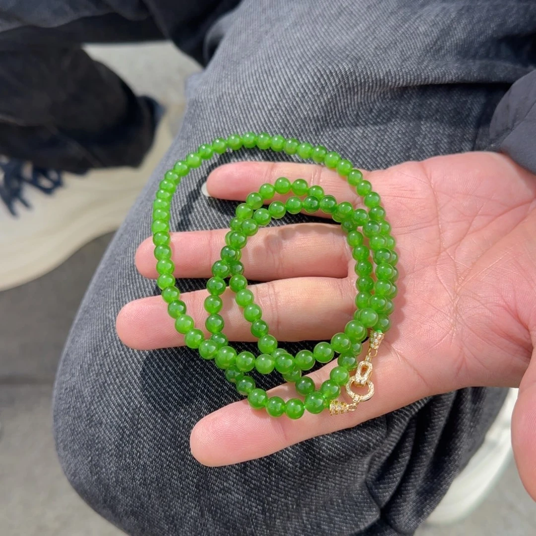 和田玉未镶嵌颈饰俄碧纯净版高色色标卡6