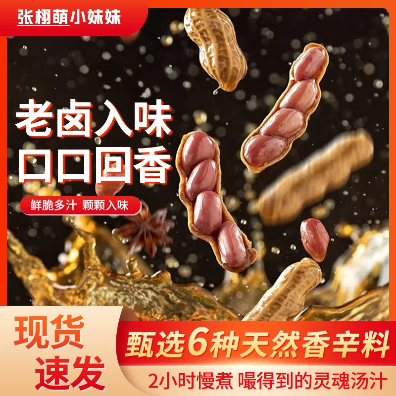 【达人专属】张栩萌小妹妹卤汁花生五香入味休闲零食下酒好菜406
