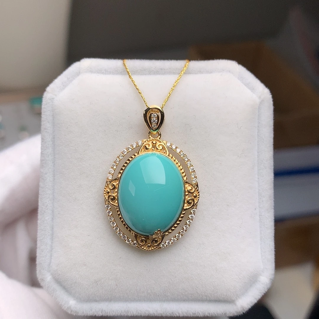 18K金镶嵌绿松石珠宝奇石