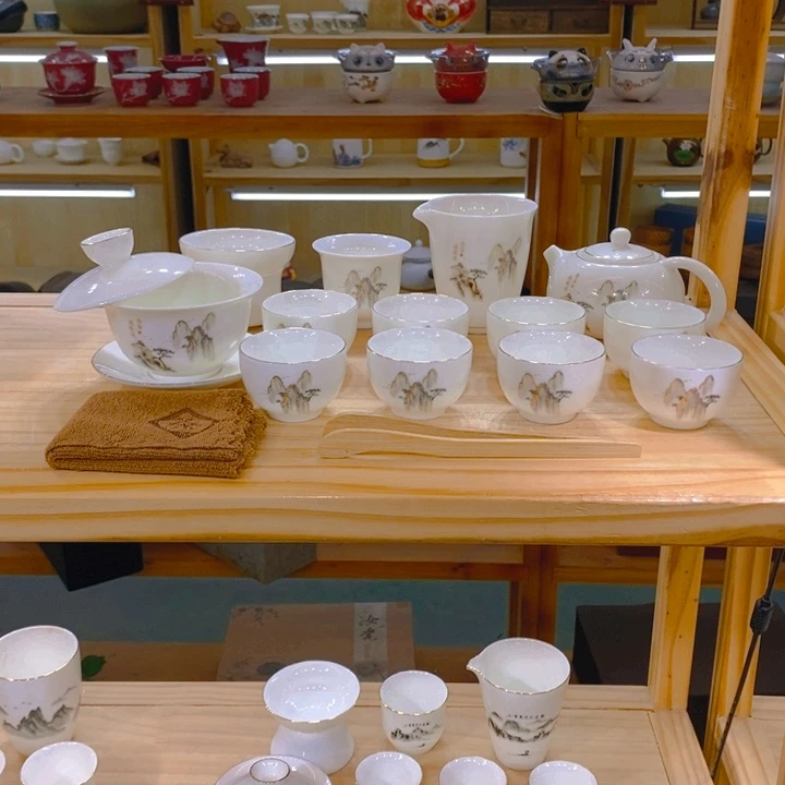 【不止】羊脂玉瓷茶具套装