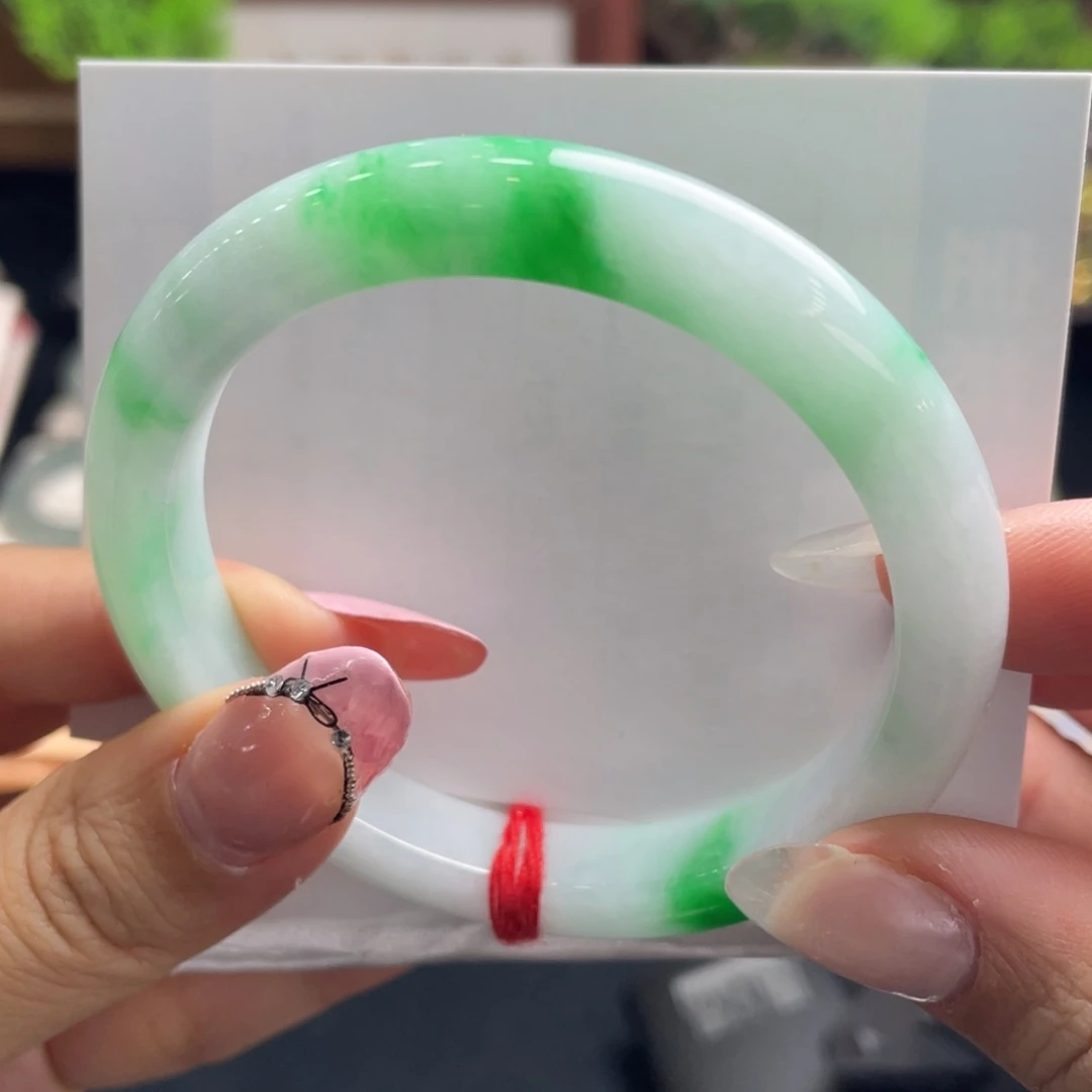 翡翠未镶嵌手镯07号 55.8泥鳅背辣阳绿