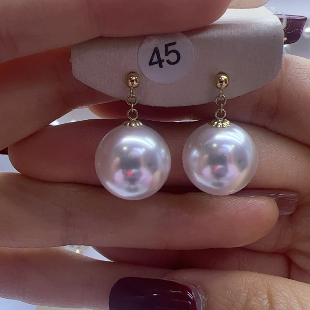 淡水珍珠耳饰18K金镶嵌