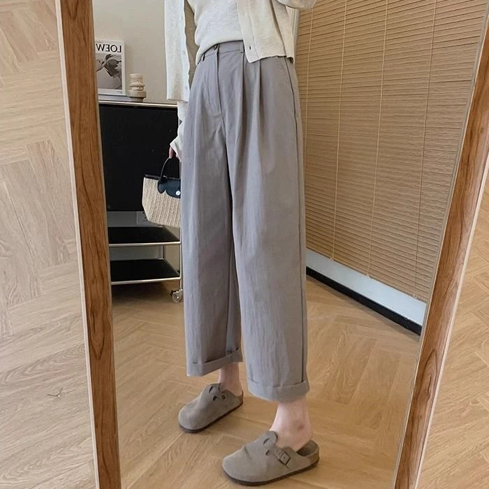 2025秋季高腰洋气阔腿裤女小个子遮肉显瘦哈伦裤外穿百搭休闲裤子
