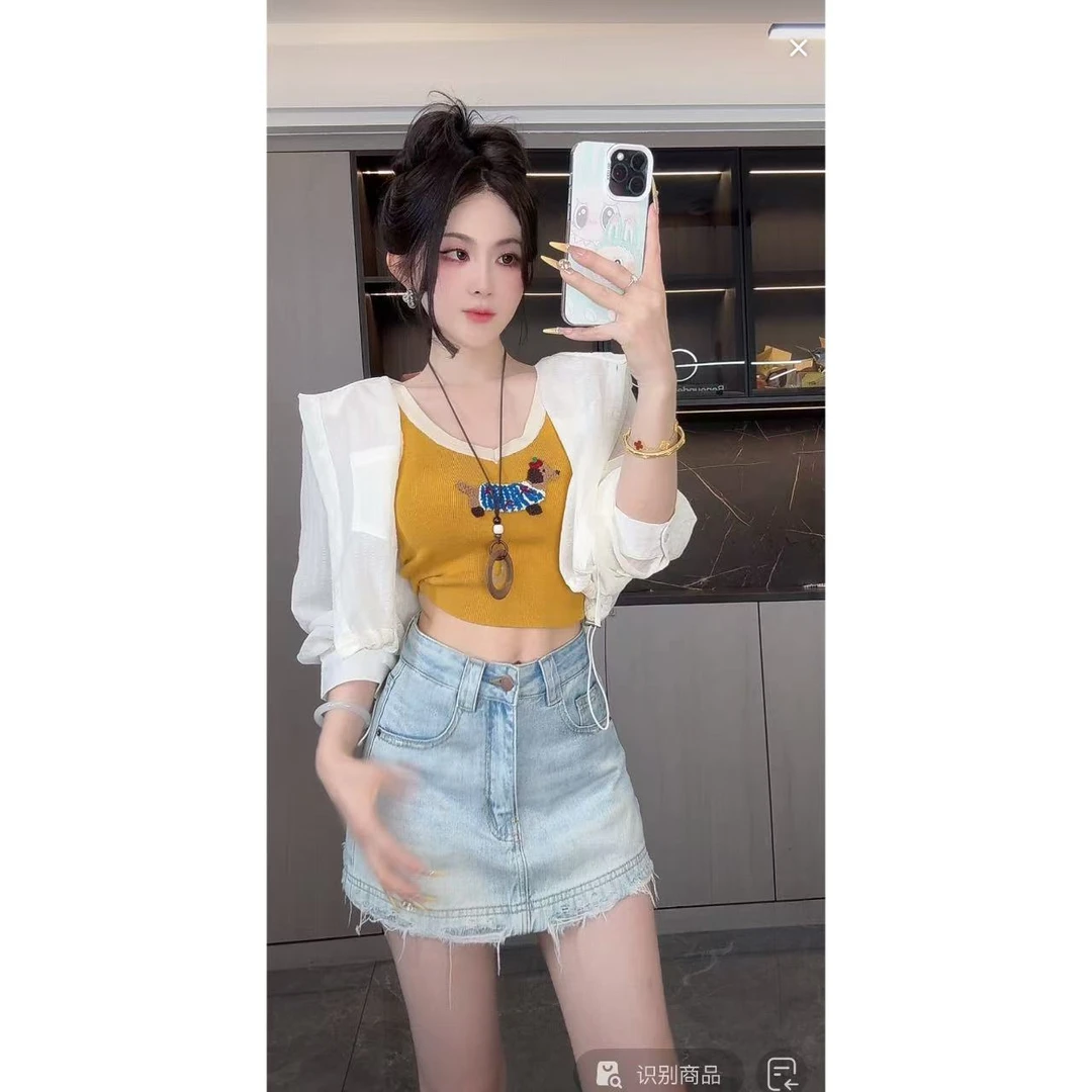 曼曼【单曲循环~】韩版时尚百搭显瘦连帽单排扣宽松防晒衣女