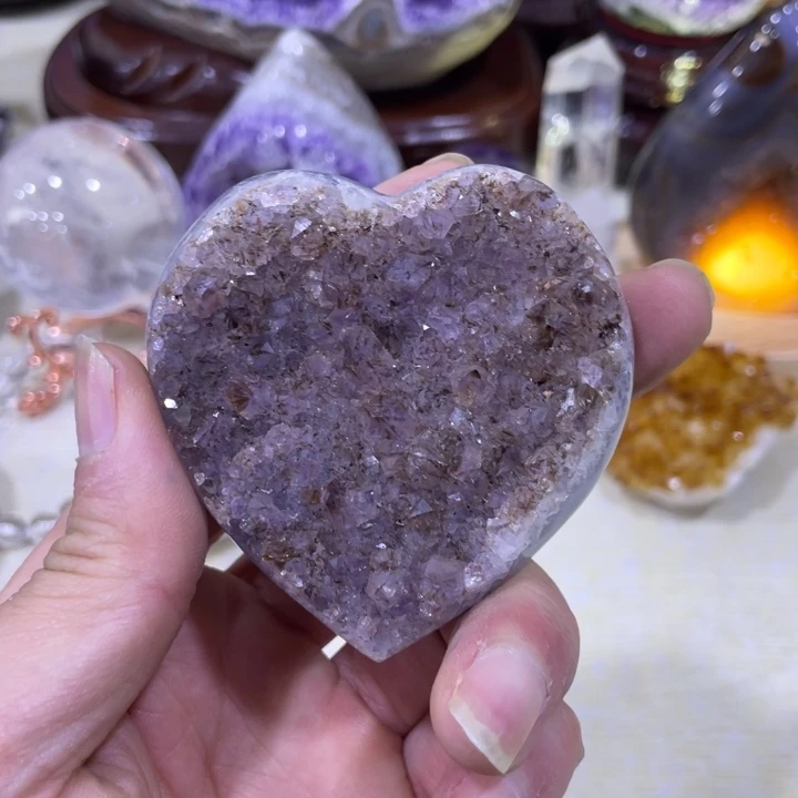 紫晶钛晶爱心未镶嵌