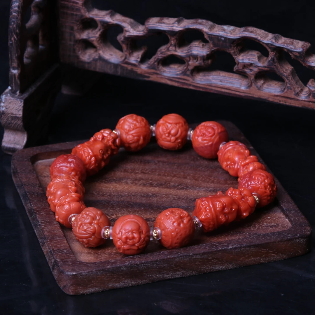 【蚂蚁珠宝】高品精美南红玛瑙12-13mm 左右DIY配饰手串一条2d733